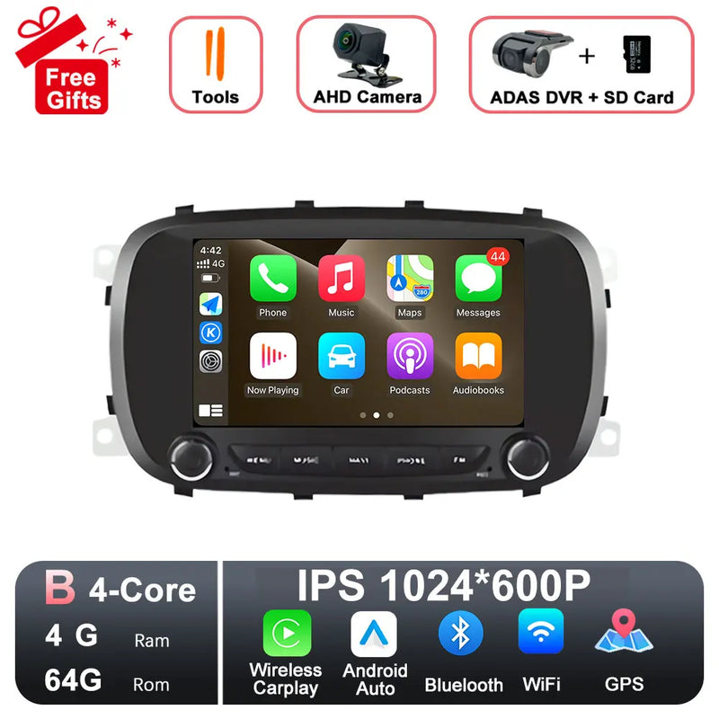 Autoradio CarPlay Fiat 500X (2014-2020) – Écran IPS 7 pouces, jusqu'à 8 Go + 256 Go, vue 27