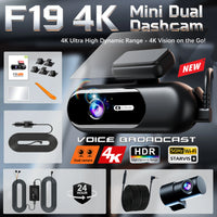 Dashcam Mini 4K Wi-Fi 5 GHz – Avant 4K et Arrière 1080P, Annonces Vocales, vue 34