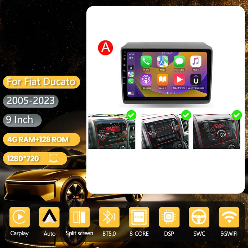 Autoradio CarPlay Fiat Ducato, Peugeot Boxer et Citroën Jumper (2007-2015) – Écran 9 pouces, jusqu'à 16 Go + 256 Go, vue 44