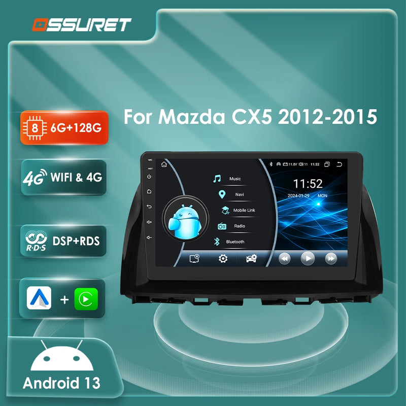 Autoradio CarPlay Mazda CX-5 (2012-2015) – Écran 10,1 pouces, Android 13