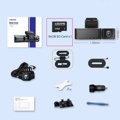 Caméra voiture pare-brise 4K WiFi GPS – Vision nuit & triple enregistrement 24h