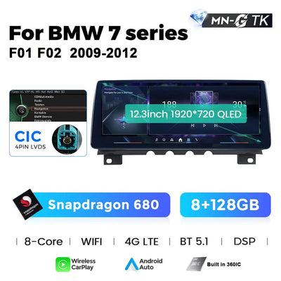 Autoradio Android BMW Série 7 F01 F02 CarPlay Sans Fil