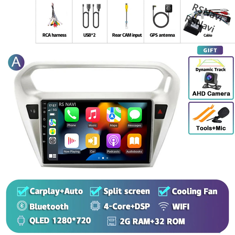 Autoradio CarPlay Peugeot 301 et Citroën C-Elysée (2012-2016) – Écran QLED, Android 16, vue 29