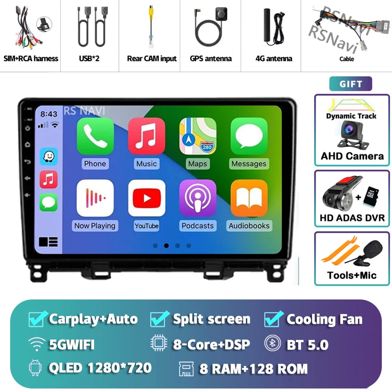 Autoradio CarPlay Honda Jazz 4 et Fit 4 (2020-2022) – Écran QLED, jusqu'à 16 Go + 512 Go, vue 10
