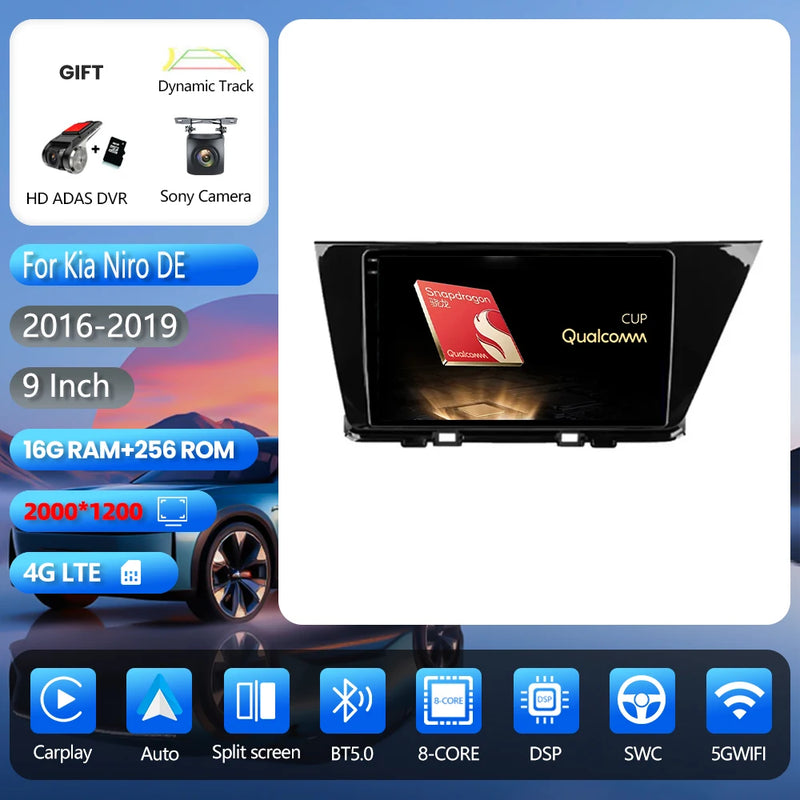 Autoradio CarPlay Kia Niro DE (2016-2019) – Écran 9 pouces, jusqu'à 16 Go + 256 Go, vue 23