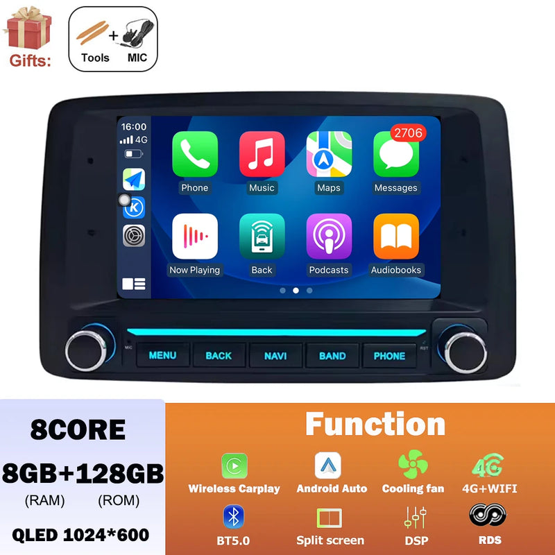 Autoradio CarPlay Fiat Panda (2003-2012) – Écran QLED 7 pouces, jusqu'à 8 Go + 256 Go, vue 8