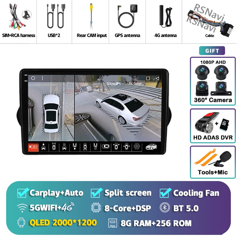 Autoradio CarPlay Fiat Tipo, Egea et Dodge Neon (2015-2018) – Écran QLED, jusqu'à 16 Go + 512 Go, vue 7