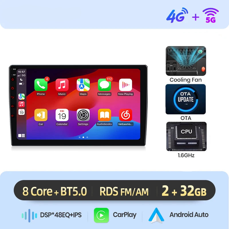 carplay toyota auris 2006–2012 avec écran IPS, Android Auto et Bluetooth 5.0