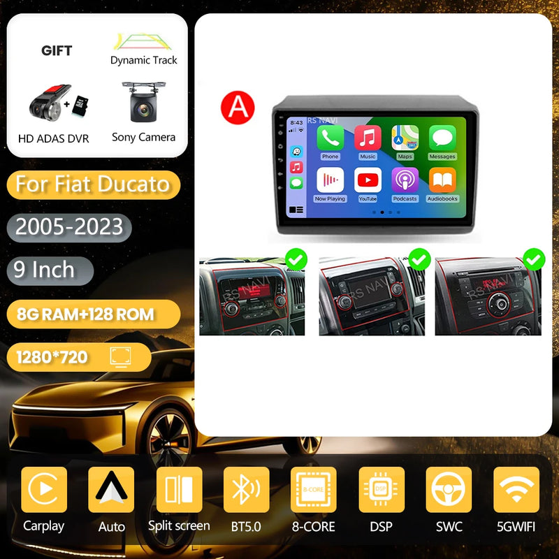 Autoradio CarPlay Fiat Ducato, Peugeot Boxer et Citroën Jumper (2007-2015) – Écran 9 pouces, jusqu'à 16 Go + 256 Go, vue 41