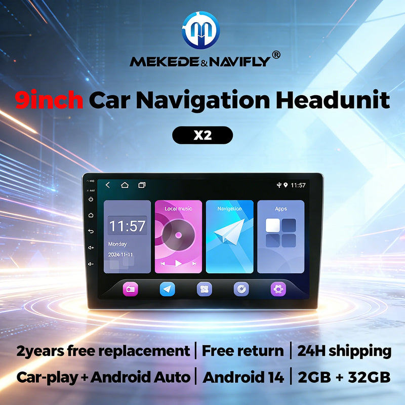 Autoradio CarPlay 2 DIN Universel Android 14 – Écran 9 ou 10 Pouces, Sans Fil