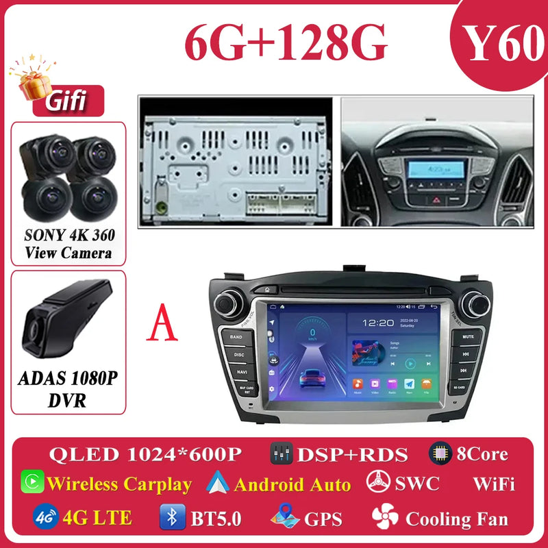 Autoradio CarPlay Hyundai ix35 (2009-2015) – Écran 7 pouces à boutons, jusqu'à 8 Go + 256 Go, vue 46