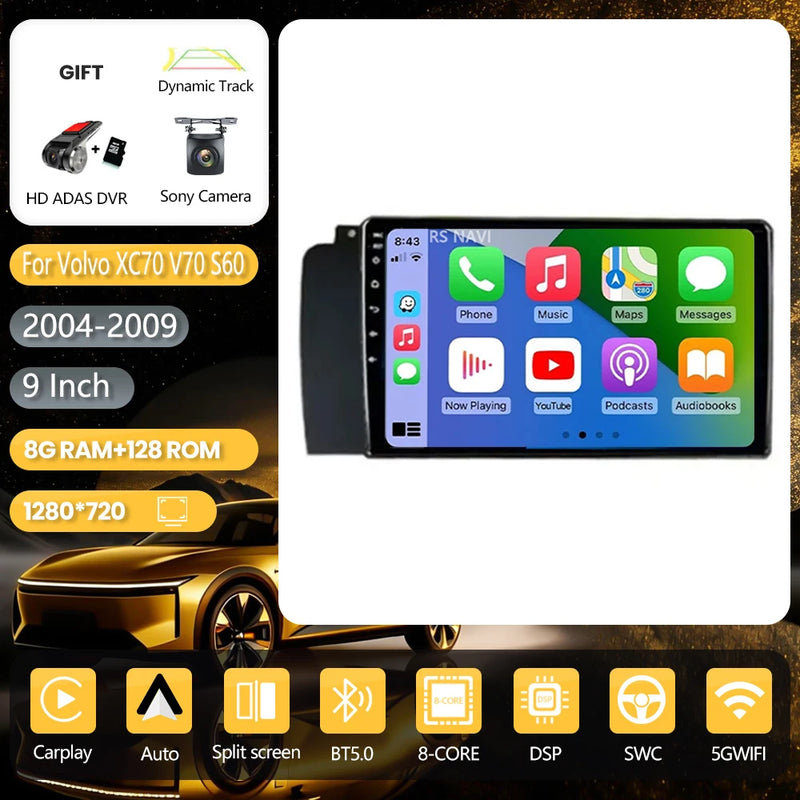 Autoradio CarPlay Volvo XC70, V70 et S60 (2004-2009) – Écran 9 pouces, jusqu'à 16 Go + 256 Go, vue 23