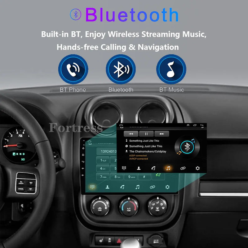 Autoradio CarPlay Jeep Compass et Patriot (2010-2016) – Écran QLED, sans fil, vue 6