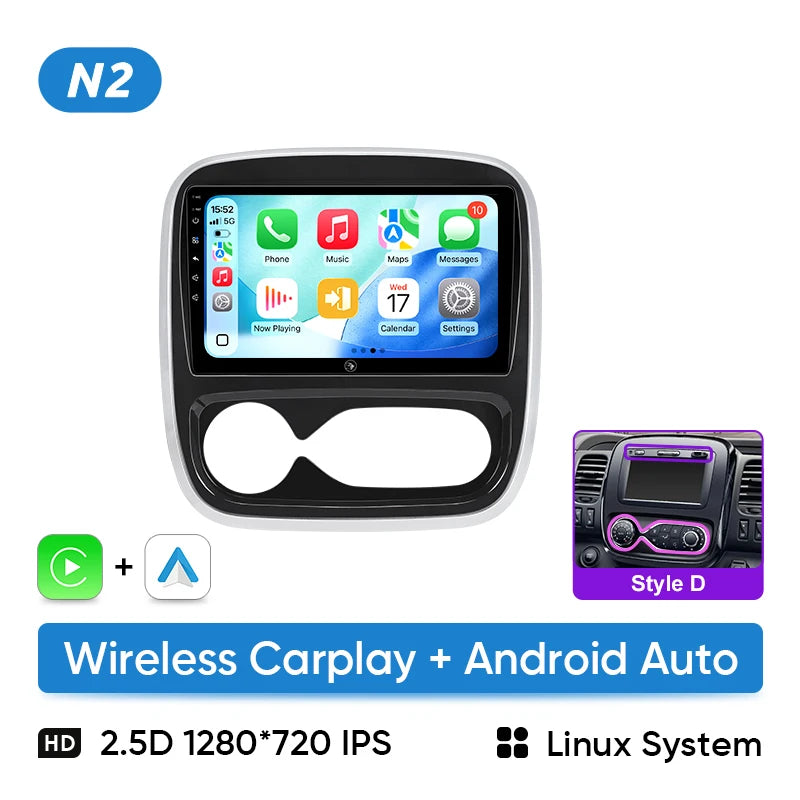 Autoradio CarPlay Renault Trafic 3 et Opel Vivaro B (2014-2018) – Écran 9 pouces, sans fil, vue 25