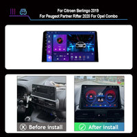 Autoradio CarPlay Citroën Berlingo, Peugeot Partner et Opel Combo (2019-2021) – Écran 10 pouces, jusqu'à 12 Go + 256 Go, vue 2