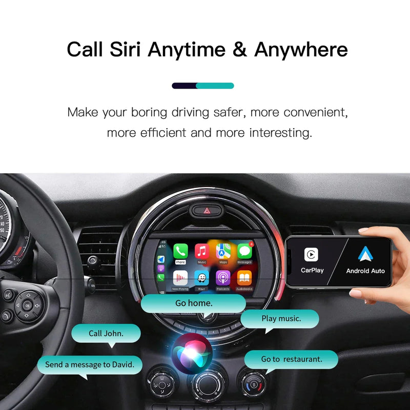 Boîtier CarPlay Mini Cooper R55 à R61, F54, F55 (2008-2017) – CIC et NBT, écran d'origine conservé, vue 3