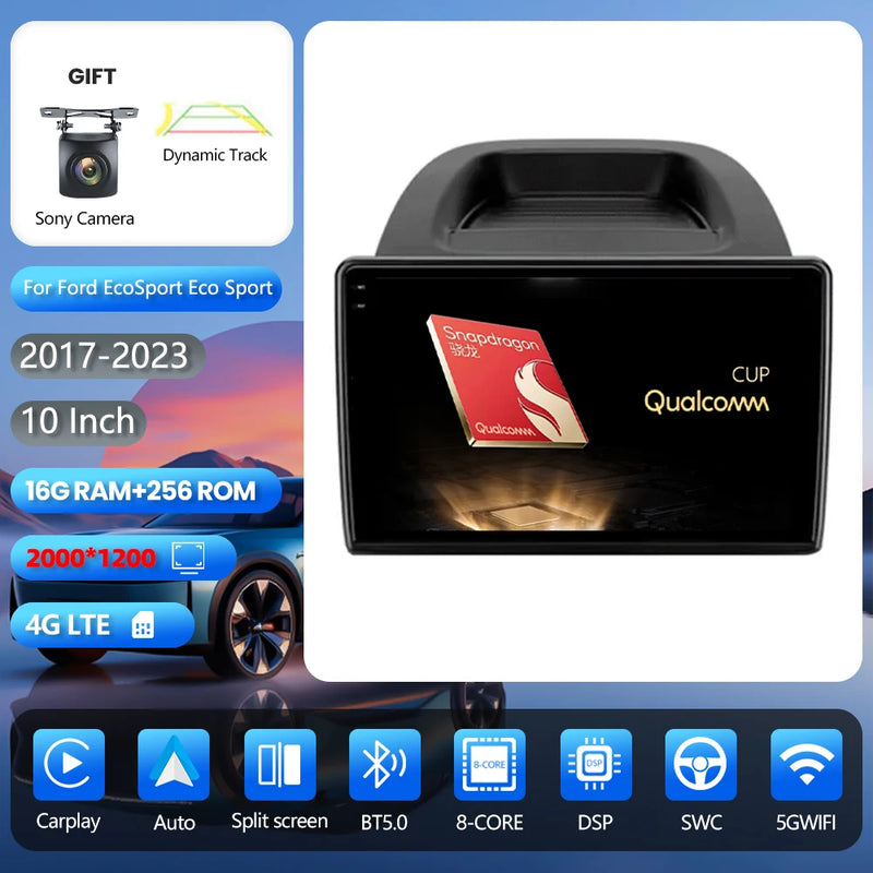 Autoradio CarPlay Ford EcoSport (2017-2023) – Écran QLED 10 pouces, vue 10