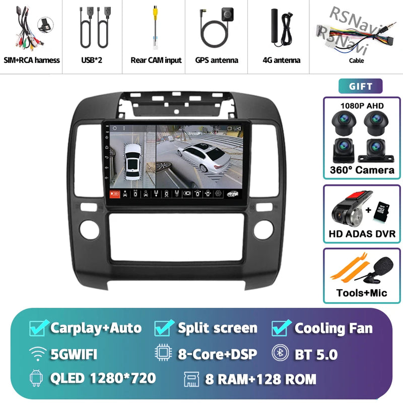 Autoradio CarPlay Nissan Navara D40 (2004-2010) – Écran 9 pouces, Android 16, vue 42