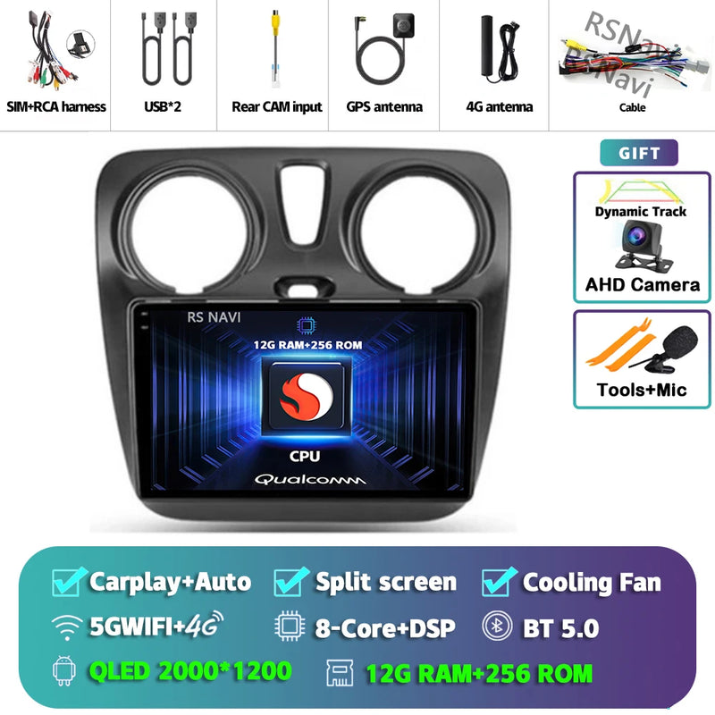 Autoradio CarPlay Renault Lodgy et Dacia Dokker (2012-2021) – Écran 9 pouces, Android 16, vue 23