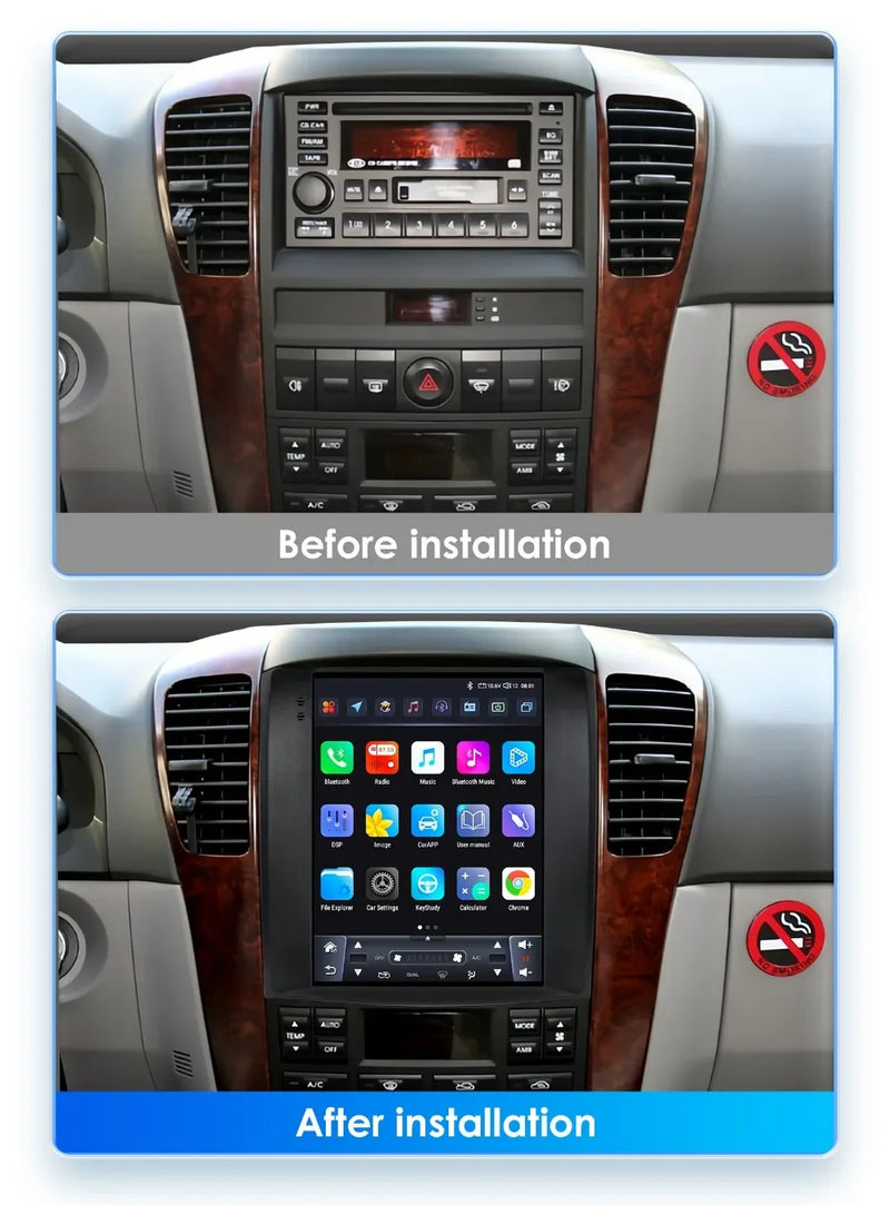 Autoradio CarPlay Kia Sorento BL (2002-2006) – Écran vertical 9,7 pouces, vue 2