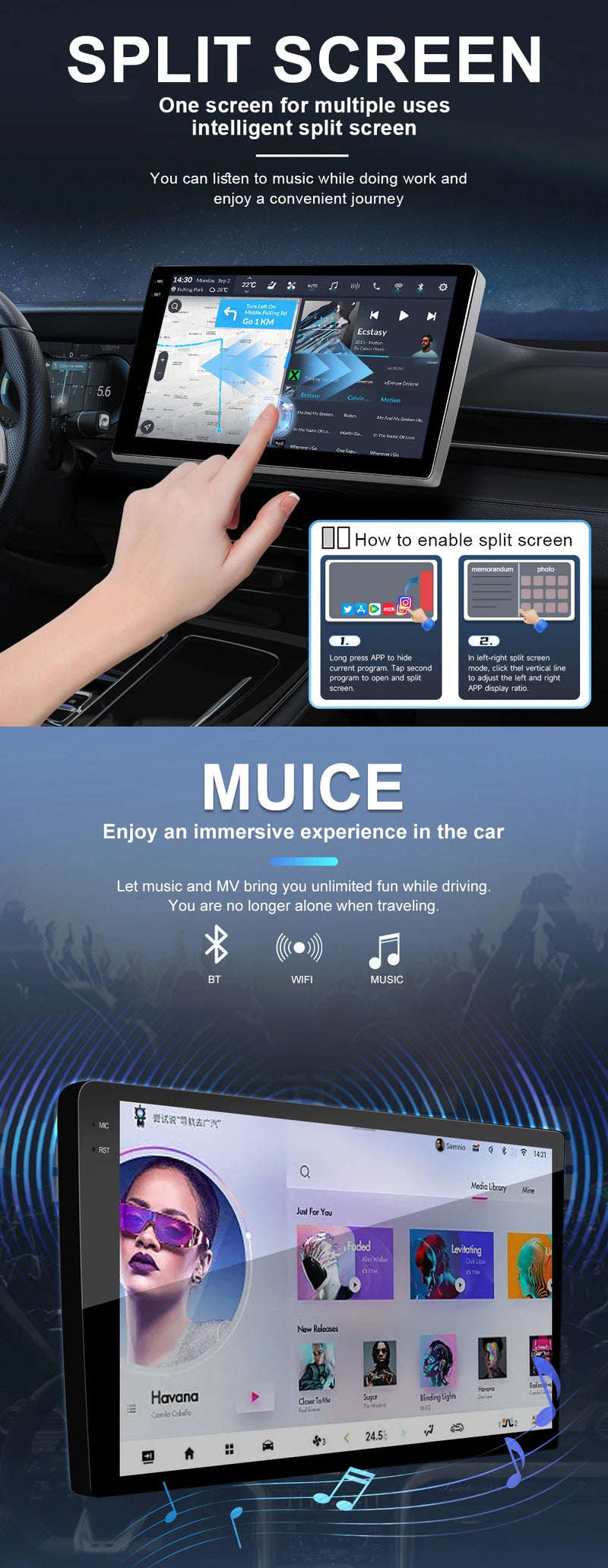 Autoradio CarPlay Hyundai i40 (2011-2019) – Écran QLED 7 pouces sans fil, jusqu'à 8 Go + 256 Go, vue 20