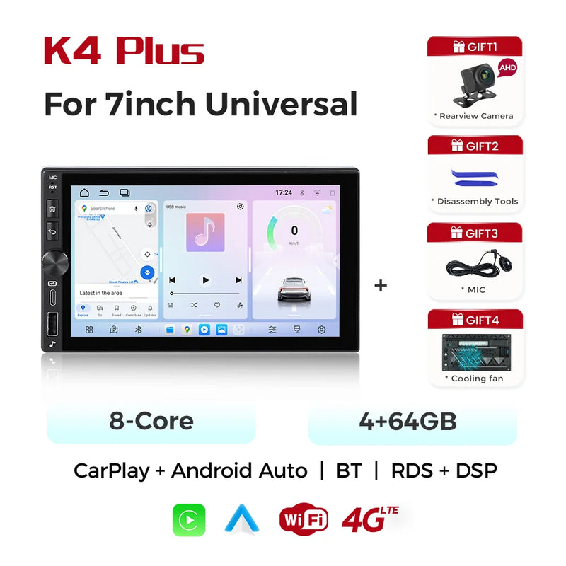 Autoradio CarPlay 2 DIN Universel – Écran 7 Pouces, Android, 2 Go ou 4 Go, vue 32