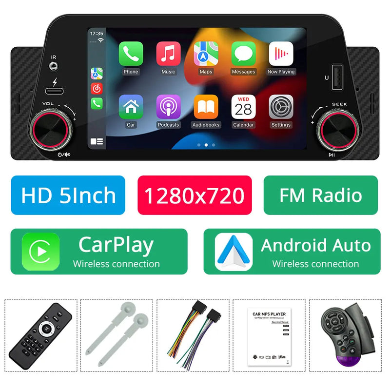 Autoradio CarPlay 1 DIN Universel – Écran 5 Pouces, Sans Fil, Bluetooth, FM, vue 26