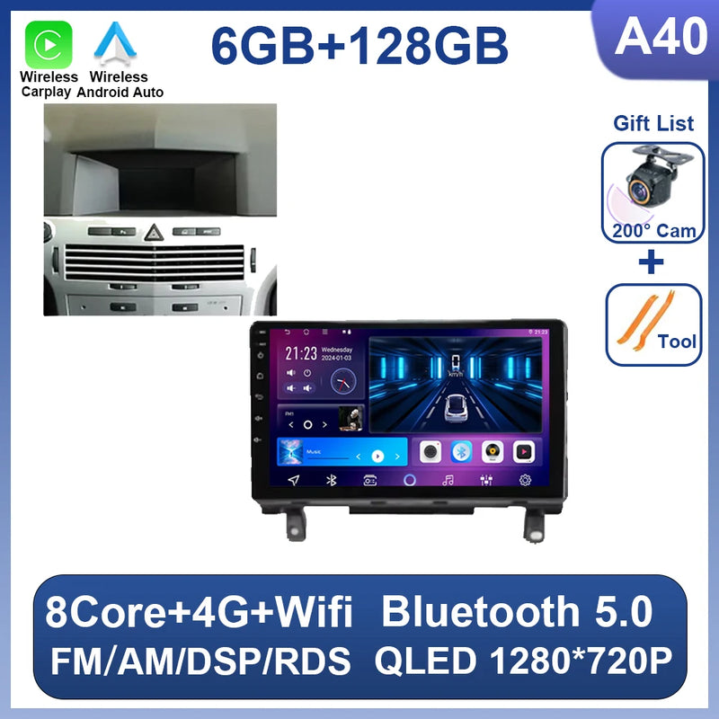 Autoradio CarPlay Opel Astra H (2006-2014) – Écran 9 pouces sans fil, jusqu'à 12 Go + 256 Go, vue 17