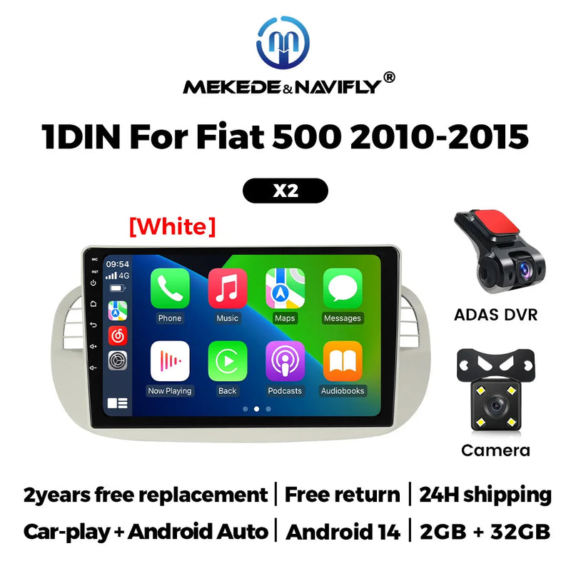Autoradio CarPlay Fiat 500 (2010-2015) – Écran 9 pouces IPS, Android 14, jusqu'à 2 Go + 32 Go, vue 46