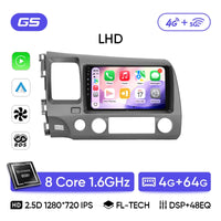 Autoradio CarPlay Honda Civic 8 (2005-2011) – Écran 9 pouces, sans fil, vue 16