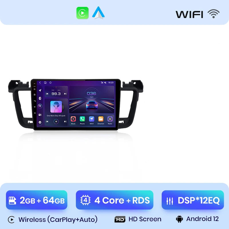 CarPlay sans fil Peugeot 508 avec écran Android HD (2011–2018)