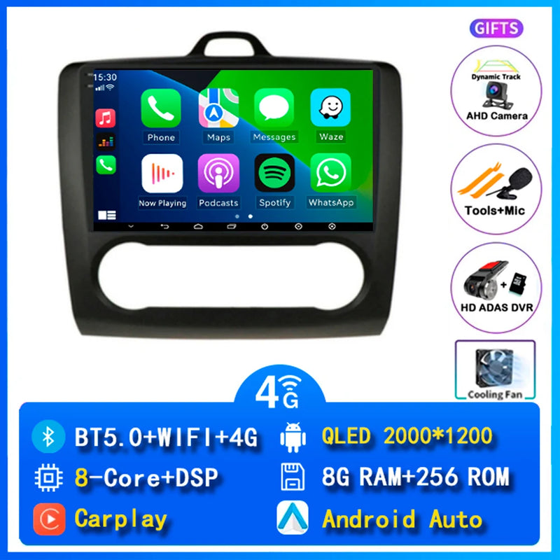 Autoradio CarPlay Ford Focus 2 (2004-2011) – Écran 9 pouces, jusqu'à 16 Go + 512 Go, vue 26