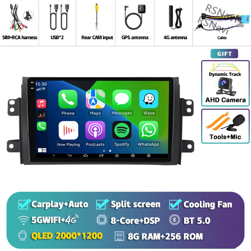 Autoradio CarPlay Suzuki SX4 (2006-2013) – Écran 9 pouces sans fil, jusqu'à 12 Go + 256 Go, vue 40