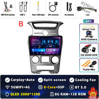 Autoradio CarPlay Kia Carens UN (2006-2012) – Écran 9 pouces, console type B, vue 28
