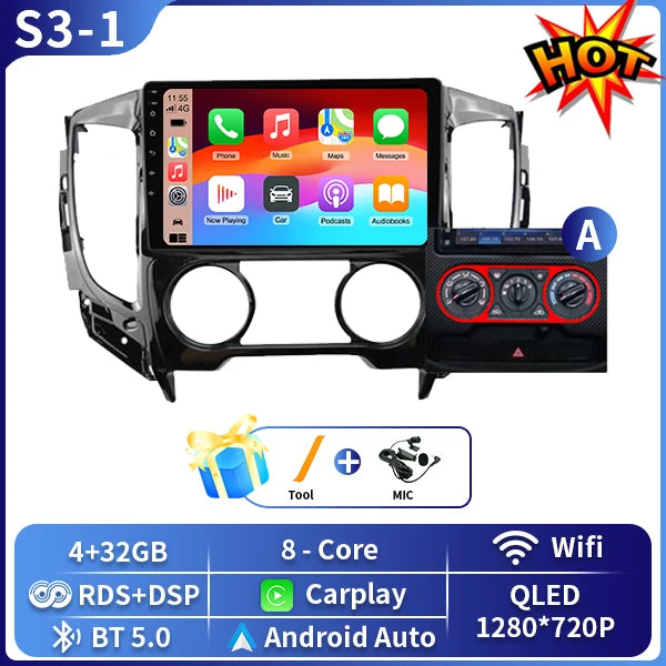 Autoradio CarPlay Mitsubishi L200, Pajero Sport et Triton (2015-2019) – Écran 9 pouces, jusqu'à 8 Go + 128 Go, vue 16
