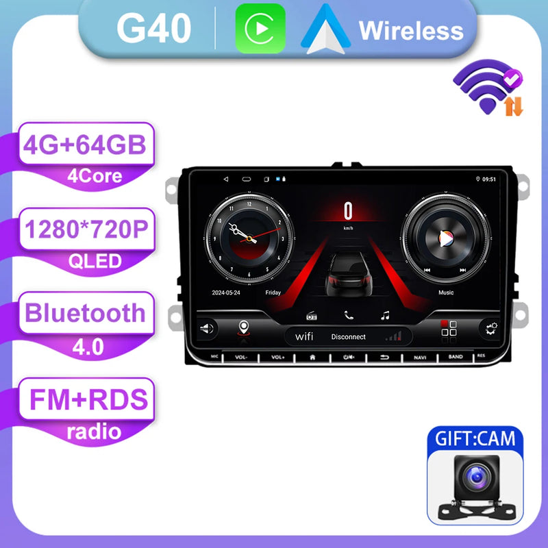 Autoradio CarPlay Volkswagen Golf 5, Golf 6, Passat B6, Tiguan – Écran 9 pouces, Android 14, vue 12
