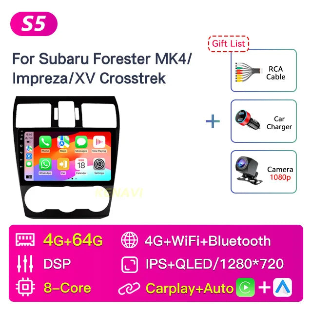 Autoradio CarPlay Subaru Forester MK4, Impreza et XV Crosstrek (2012-2014) – Écran IPS 9 pouces, vue 30