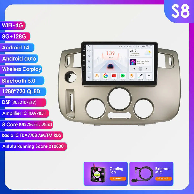 Autoradio CarPlay Renault Scénic 2 (2004-2009) – Écran 9 pouces, climatisation manuelle, vue 15
