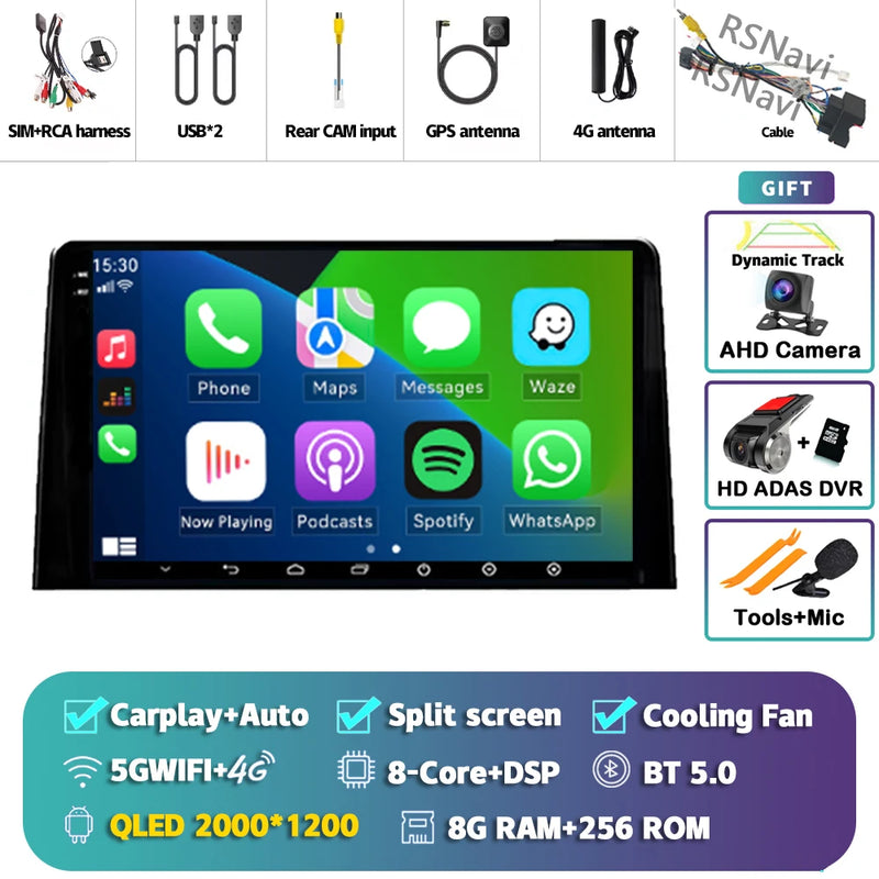Autoradio CarPlay Citroën Berlingo, Peugeot Partner et Opel Combo (2019-2020) – Écran 9 pouces, Android 16, jusqu'à 16 Go + 512 Go, vue 44