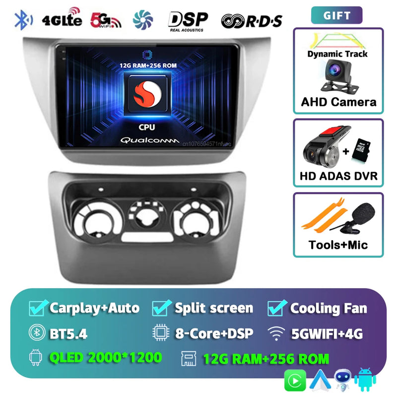 Autoradio CarPlay Mitsubishi Lancer 9 CS (2000-2010) – Écran 9 pouces 2K, jusqu'à 12 Go + 256 Go, vue 13