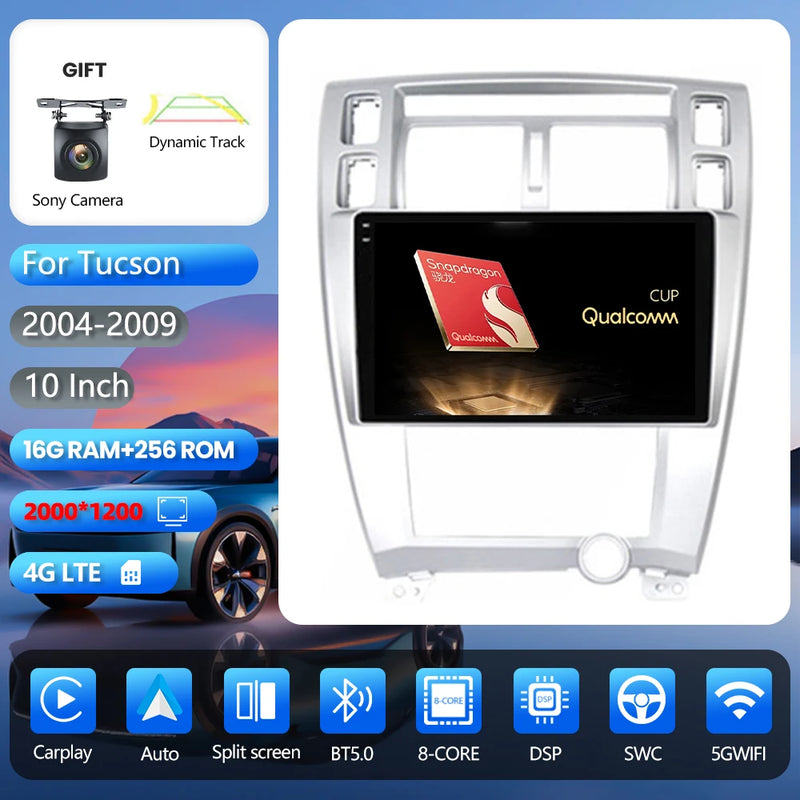 Autoradio CarPlay Hyundai Tucson (2004-2009) – Écran 10 pouces, jusqu'à 16 Go + 256 Go, vue 37
