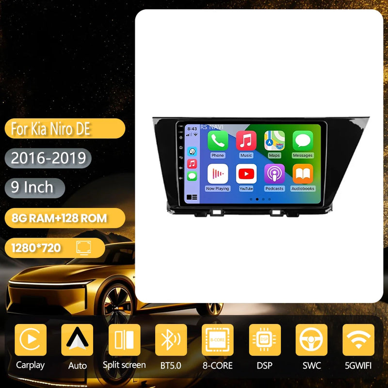 Autoradio CarPlay Kia Niro DE (2016-2019) – Écran 9 pouces, jusqu'à 16 Go + 256 Go, vue 7
