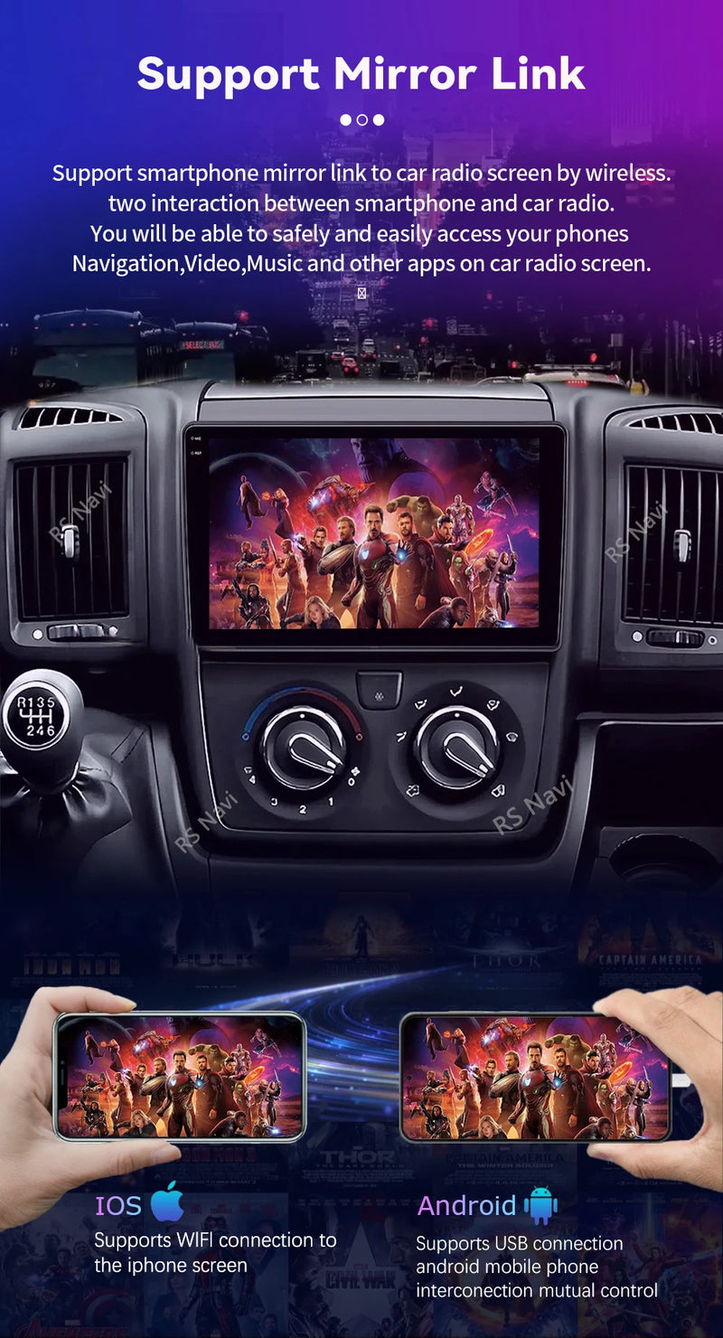 Autoradio CarPlay Fiat Ducato, Peugeot Boxer et Citroën Jumper (2007-2015) – Écran 9 pouces, jusqu'à 16 Go + 256 Go, vue 27