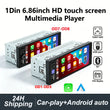 Autoradio 1 DIN CarPlay Universel 6,86 Pouces – Filaire ou Sans Fil, Bluetooth