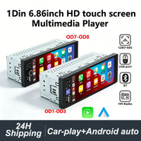 Autoradio 1 DIN CarPlay Universel 6,86 Pouces – Filaire ou Sans Fil, Bluetooth