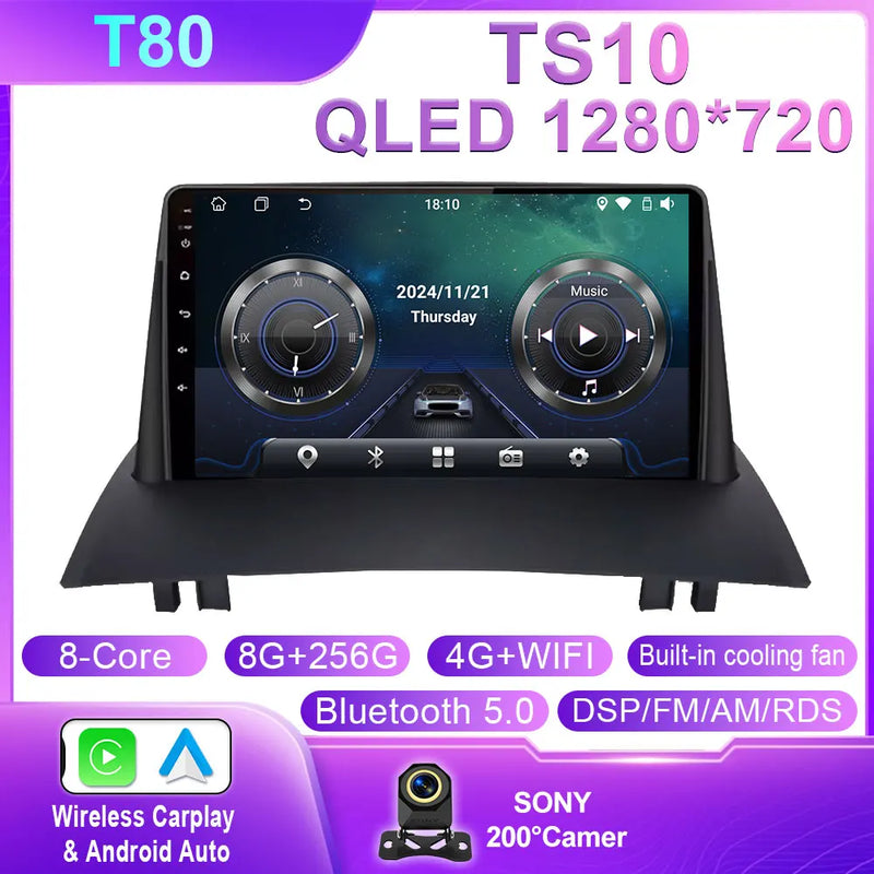 Autoradio CarPlay Renault Mégane 2 (2002-2009) – Écran 9 pouces, option écran 2K, jusqu'à 12 Go + 256 Go, vue 42