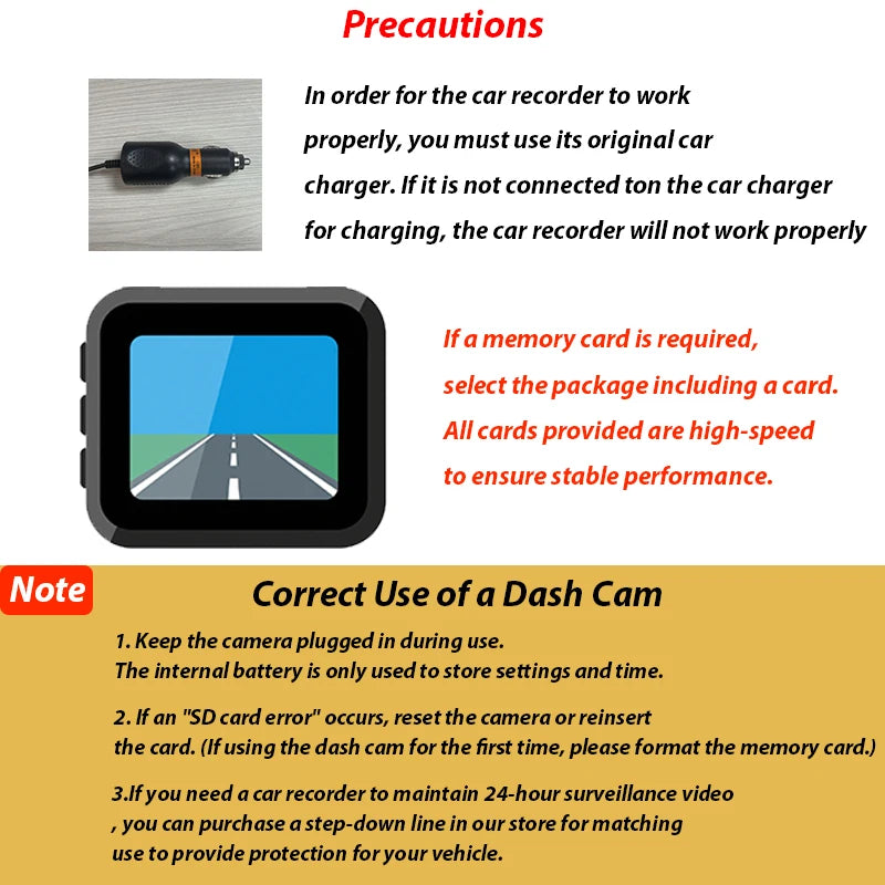 Dashcam Avant et Intérieur 1080P – Écran 2 Pouces, Caméra Arrière en Option, vue 7