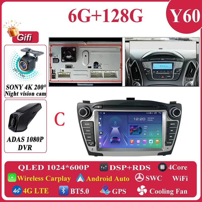 Autoradio CarPlay Hyundai ix35 (2009-2015) – Écran 7 pouces à boutons, jusqu'à 8 Go + 256 Go, vue 44