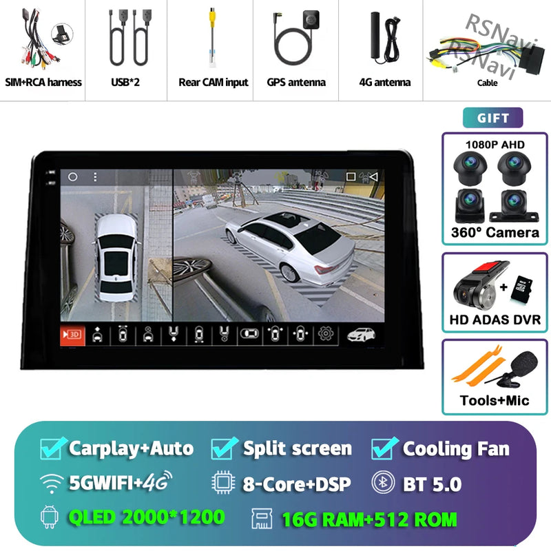 Autoradio CarPlay Citroën Berlingo, Peugeot Partner et Opel Combo (2019-2020) – Écran 9 pouces, Android 16, jusqu'à 16 Go + 512 Go, vue 39