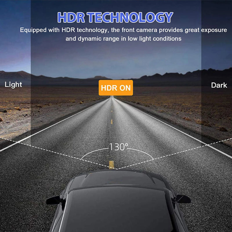 Dashcam Avant et Intérieur 1080P – Écran 2 Pouces, Caméra Arrière en Option, vue 5